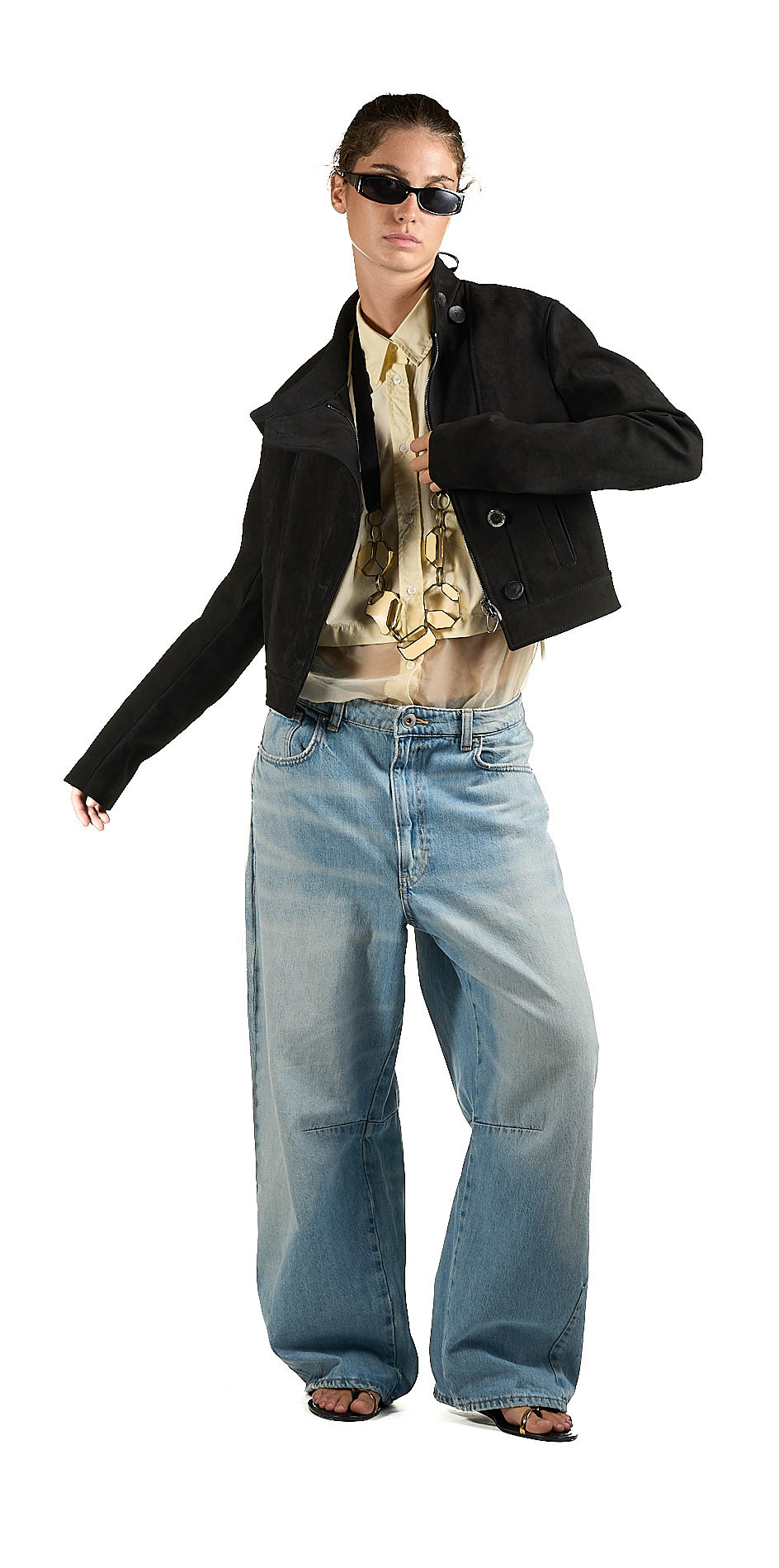DANIELE BASTA LEATHER AND SILVER JACKET 
